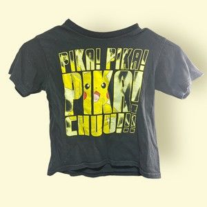 Pokemon Pikachu T-Shirt Sz 4 Little Boys 100% Cotton Black